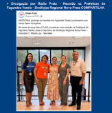 Divulgação por Rádio Prata - Reunião na Prefeitura de Fagundes Varela - Sindilojas Regional Nova Prata COMPARTILHA.