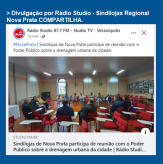 Divulgação por Rádio Studio - Sindilojas Regional Nova Prata COMPARTILHA - Drenagem Urbana de Nova Prata.