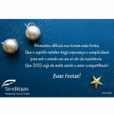 Cartão de Natal e de Ano Novo - "Boas Festas" - Sindilojas Regional Nova Prata.