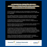 A favor da isenção de IR e contra a tributação dos lucros, resultados e dividendos.