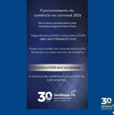 Funcionamento do comércio no CARNAVAL 2026.