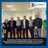 30 anos da Agência Sicredi Nova Prata Centro, Sindilojas Regional Nova Prata prestigia (29/07/2026).