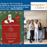DIRLEI MENON - Entrega de Vale Compras R$ 200,00 - Campanha SindiLUZ 2024 - Ganhador cliente da Loja Armazém & Sabor de Nova Prata.