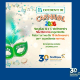 CARNAVAL 2026 - informamos EXPEDIENTE do Sindilojas Regional Nova Prata.