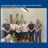 Presidente do SINDILOJAS, participa de reunião da EXPO PRATA com Prefeito Beto Carnevalli.