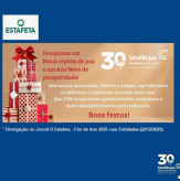 Divulgação no Jornal O Estafeta - Fim de Ano 2025 com Entidades (22/12/2025).