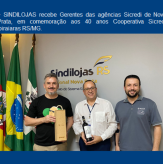 SINDILOJAS recebe Gerentes das agências Sicredi de Nova Prata, em comemoração aos 40 anos Cooperativa Sicredi Ibiraiaras RS/MG.