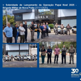 Solenidade de Lançamento da Operação Papai Noel 2025 - Brigada Militar de Nova Prata (27/11/2025).