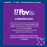 ADIADO - 11ª FBV - Feira Brasileira do Varejo.