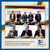 Reunião da Fecomércio-RS com pré-candidato à Presidência Romeu Zema, Sindilojas Regional Nova Prata marca presença (24/07/2026).