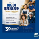 DIA DO TRABALHADOR - 1º de maio de 2026 - Sindilojas Regional Nova Prata.