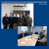 Presidente da Fecomércio-RS visita Sindilojas Regional Nova Prata (22/07/2025).