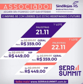 Garanta o seu ingresso de Associado no SINDILOJAS - SERRA SUMMIT - APOIO: Sindilojas Regional Nova Prata.